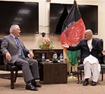 Tillerson Pays Flying  Visit to Afghanistan to  Discuss U.S. Strategy
